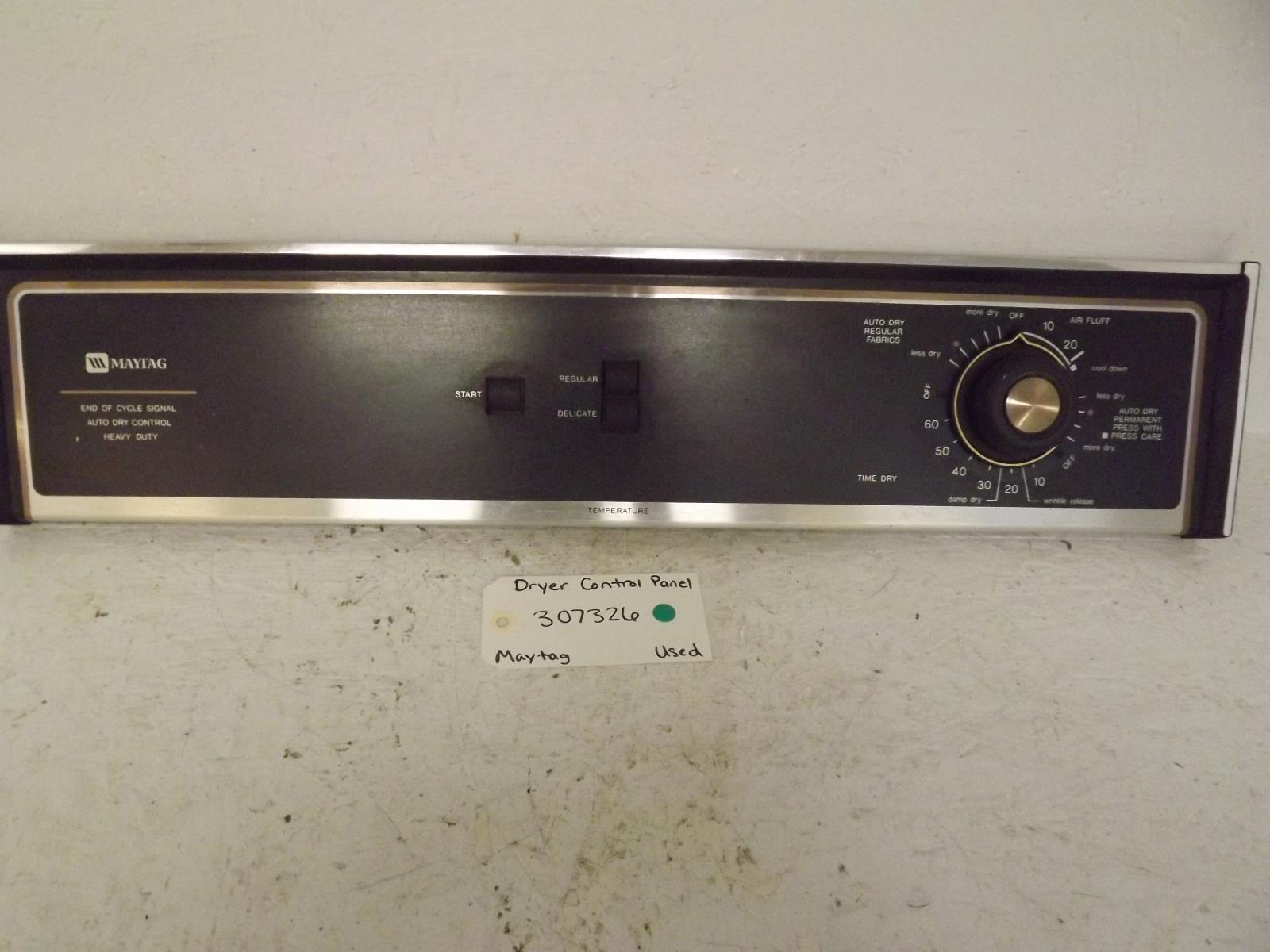 Maytag Dryer 307326 WP305448 Control Panel Used Maytag Dryer 307326 WP305448 Control Panel Used